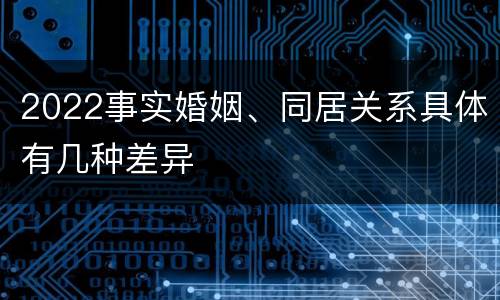 2022事实婚姻、同居关系具体有几种差异