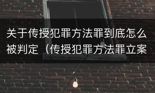 关于传授犯罪方法罪到底怎么被判定（传授犯罪方法罪立案标准）