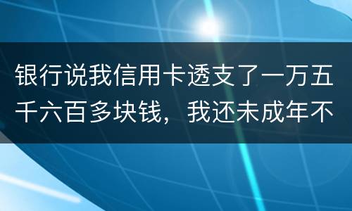 银行说我信用卡透支了一万五千六百多块钱，我还未成年不可能办信用卡，怎么可能