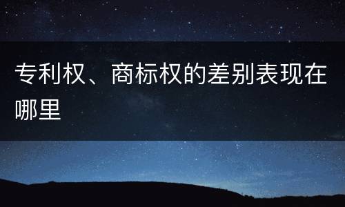 专利权、商标权的差别表现在哪里