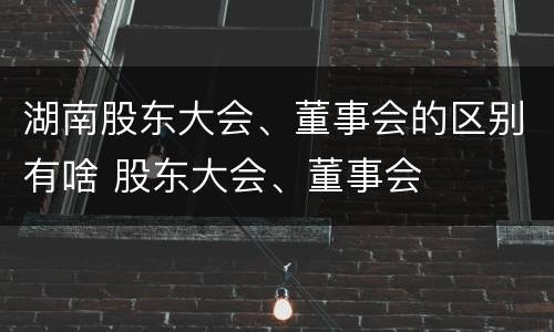 湖南股东大会、董事会的区别有啥 股东大会、董事会