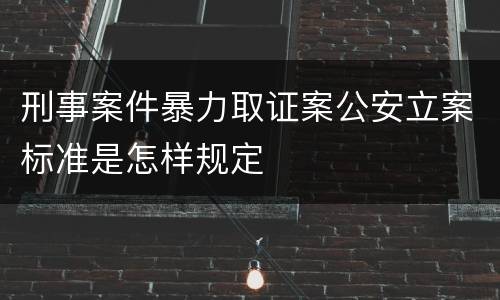 刑事案件暴力取证案公安立案标准是怎样规定