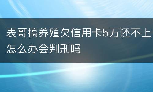 表哥搞养殖欠信用卡5万还不上怎么办会判刑吗