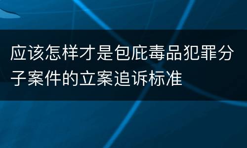 应该怎样才是包庇毒品犯罪分子案件的立案追诉标准