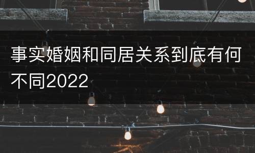 事实婚姻和同居关系到底有何不同2022