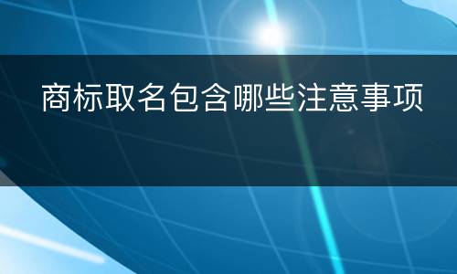   商标取名包含哪些注意事项