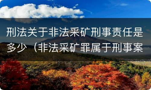 刑法关于非法采矿刑事责任是多少（非法采矿罪属于刑事案件吗）