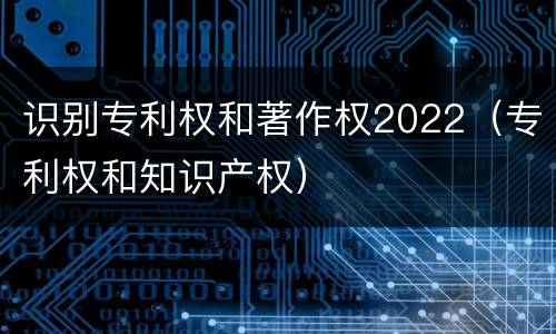 识别专利权和著作权2022（专利权和知识产权）