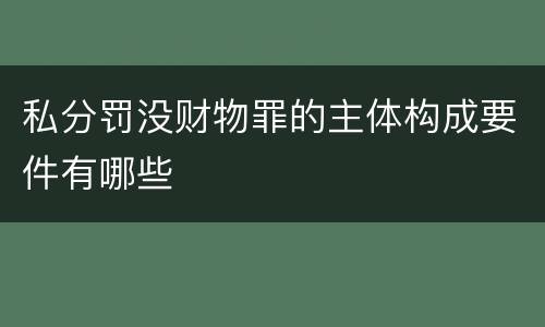 私分罚没财物罪的主体构成要件有哪些