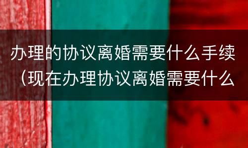 办理的协议离婚需要什么手续（现在办理协议离婚需要什么手续）