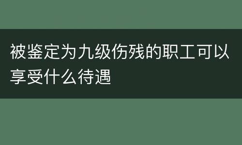 被鉴定为九级伤残的职工可以享受什么待遇