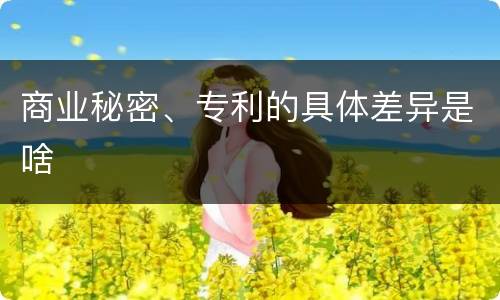 商业秘密、专利的具体差异是啥