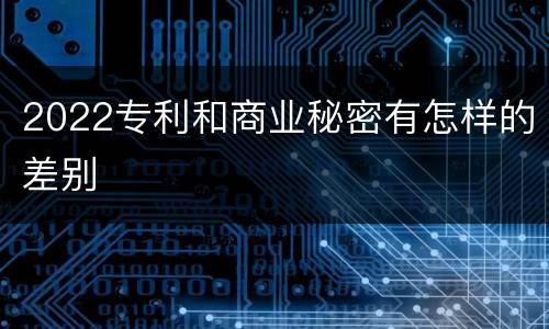 2022专利和商业秘密有怎样的差别