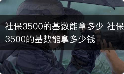 社保3500的基数能拿多少 社保3500的基数能拿多少钱