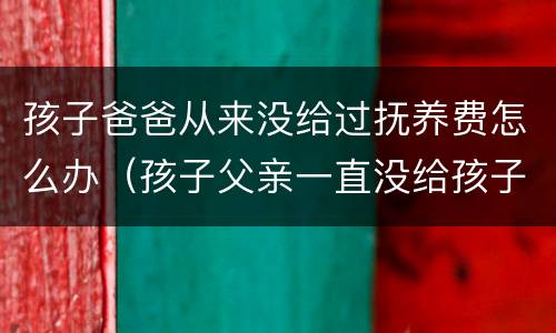 孩子爸爸从来没给过抚养费怎么办（孩子父亲一直没给孩子抚养费怎么办）