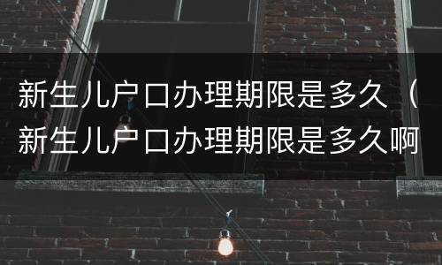 新生儿户口办理期限是多久（新生儿户口办理期限是多久啊）