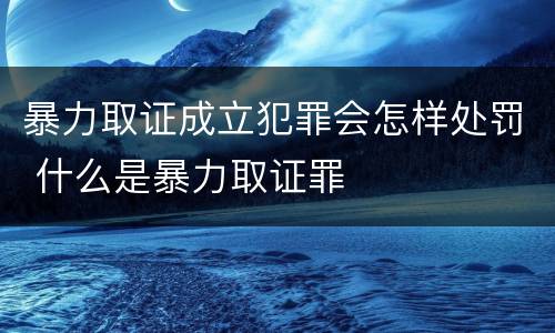 暴力取证成立犯罪会怎样处罚 什么是暴力取证罪