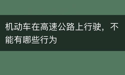 机动车在高速公路上行驶，不能有哪些行为