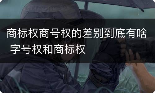 商标权商号权的差别到底有啥 字号权和商标权