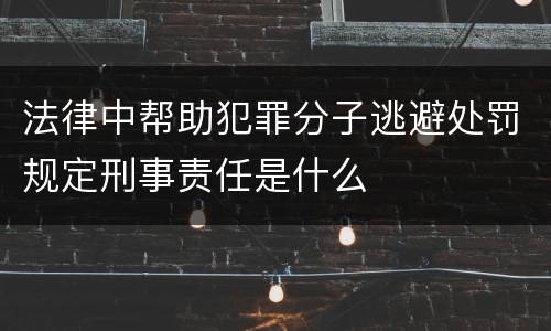 法律中帮助犯罪分子逃避处罚规定刑事责任是什么