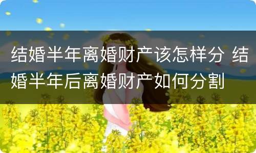 结婚半年离婚财产该怎样分 结婚半年后离婚财产如何分割