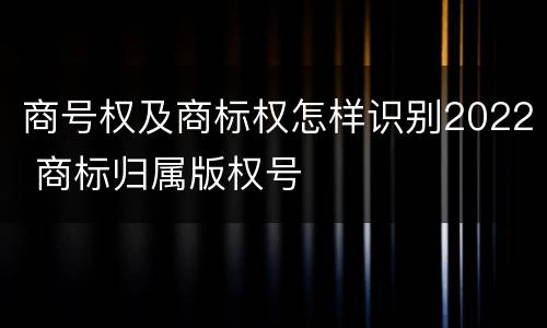 商号权及商标权怎样识别2022 商标归属版权号