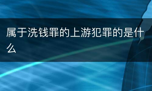 属于洗钱罪的上游犯罪的是什么