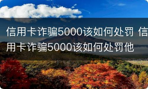 信用卡诈骗5000该如何处罚 信用卡诈骗5000该如何处罚他