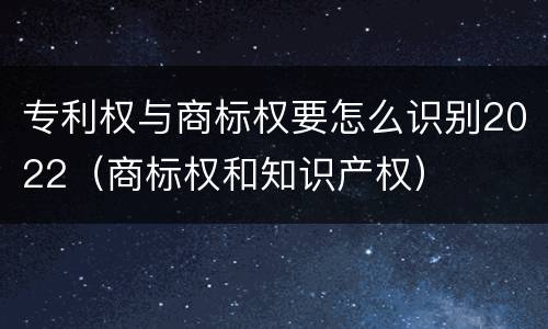 专利权与商标权要怎么识别2022（商标权和知识产权）