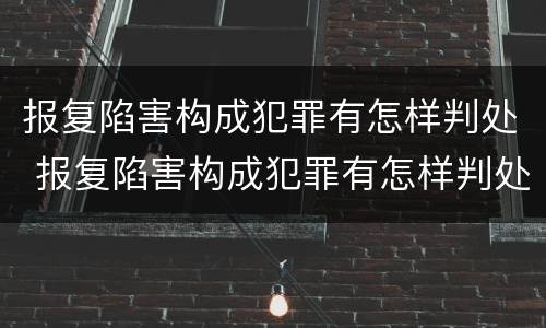 报复陷害构成犯罪有怎样判处 报复陷害构成犯罪有怎样判处的