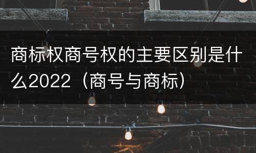 商标权商号权的主要区别是什么2022（商号与商标）