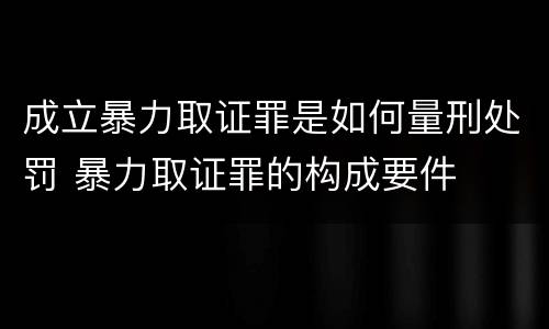 成立暴力取证罪是如何量刑处罚 暴力取证罪的构成要件