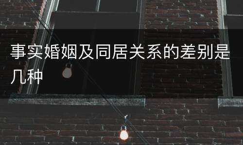 事实婚姻及同居关系的差别是几种