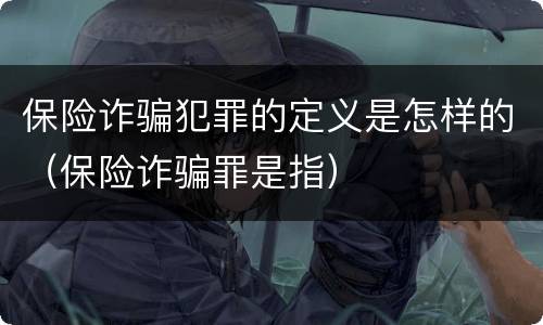 保险诈骗犯罪的定义是怎样的（保险诈骗罪是指）