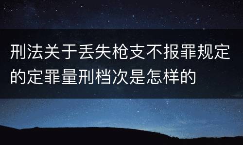 刑法关于丢失枪支不报罪规定的定罪量刑档次是怎样的