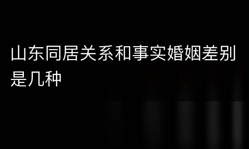 山东同居关系和事实婚姻差别是几种