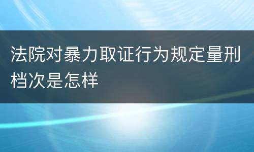 法院对暴力取证行为规定量刑档次是怎样