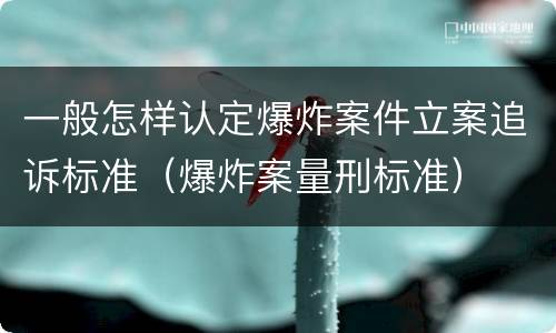 一般怎样认定爆炸案件立案追诉标准（爆炸案量刑标准）