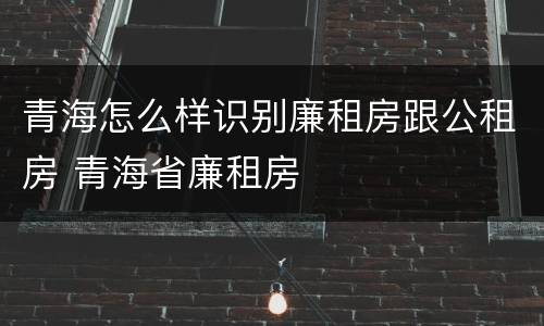 青海怎么样识别廉租房跟公租房 青海省廉租房