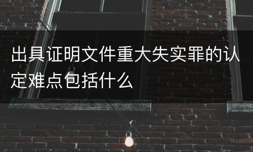 出具证明文件重大失实罪的认定难点包括什么