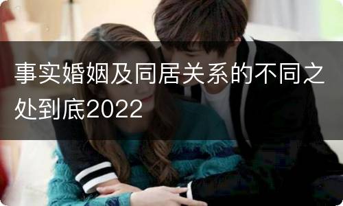 事实婚姻及同居关系的不同之处到底2022