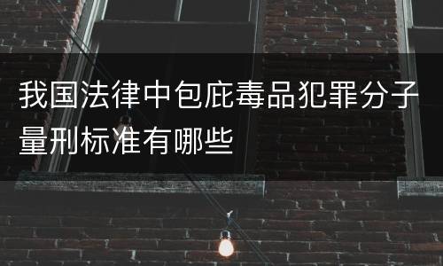 我国法律中包庇毒品犯罪分子量刑标准有哪些