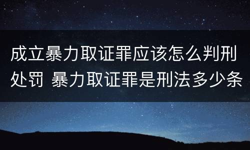 成立暴力取证罪应该怎么判刑处罚 暴力取证罪是刑法多少条