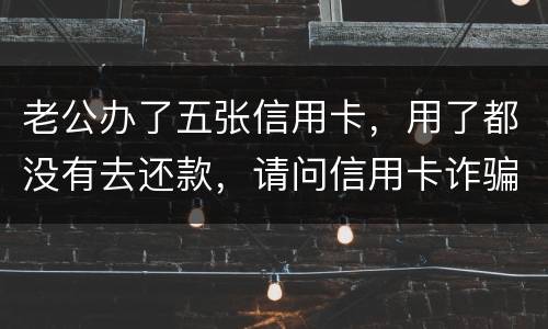 老公办了五张信用卡，用了都没有去还款，请问信用卡诈骗罪定罪量刑标准