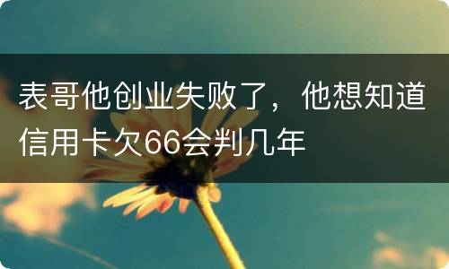 表哥他创业失败了，他想知道信用卡欠66会判几年