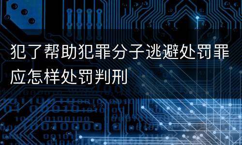 犯了帮助犯罪分子逃避处罚罪应怎样处罚判刑