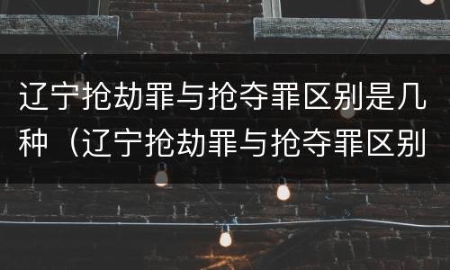 辽宁抢劫罪与抢夺罪区别是几种（辽宁抢劫罪与抢夺罪区别是几种判刑）