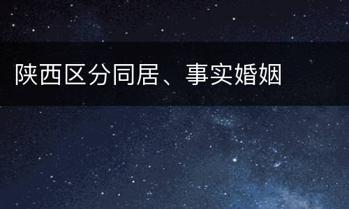 陕西区分同居、事实婚姻