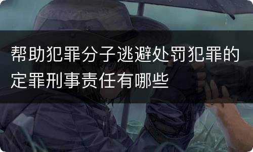 帮助犯罪分子逃避处罚犯罪的定罪刑事责任有哪些