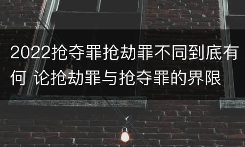 2022抢夺罪抢劫罪不同到底有何 论抢劫罪与抢夺罪的界限